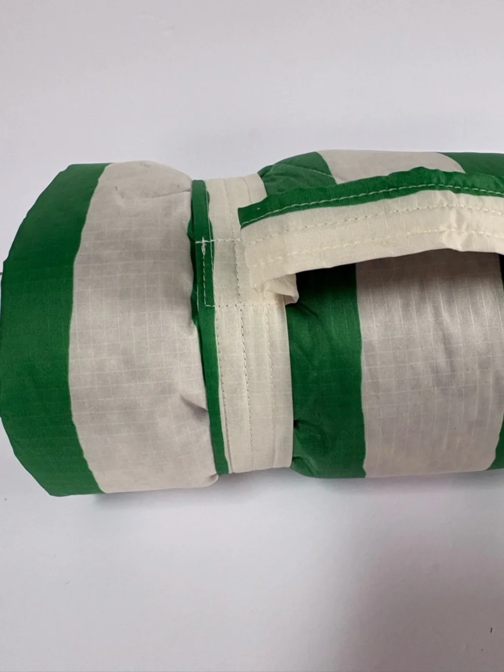 NWOT BAGGU Puffy Picnic Blanket-  Green Painted Stripe pattern